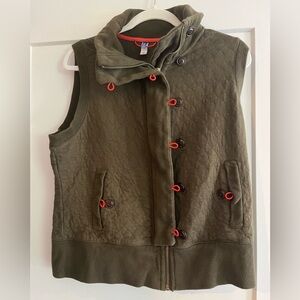 Gap Body Green Button-Up Vest (Size Large)